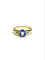 Bague 55 Bague en or jaune avec saphir clair et diamants 58 Facettes 1714237