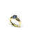 Bague 55 Bague en or jaune avec saphir clair et diamants 58 Facettes 1714237