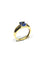 Bague 55 Bague en or jaune avec saphir clair et diamants 58 Facettes 1714237