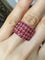 Bague 49 Bague rectangulaire en or jaune 18K et rubis birmans 58 Facettes 236