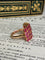Bague 49 Bague rectangulaire en or jaune 18K et rubis birmans 58 Facettes 236