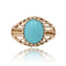 Bague 51 Bague dôme torsadée en or rose 18 carats et turquoise 58 Facettes CV140