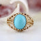 Bague 51 Bague dôme torsadée en or rose 18 carats et turquoise 58 Facettes CV140
