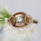 Bague 52 Bague vintage en or rose 18 carats au saphir blanc 58 Facettes 25-023