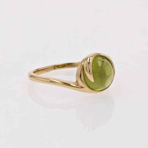 Bague 51 Bague cabochon en or jaune 18 carats et péridot 58 Facettes 24-337B