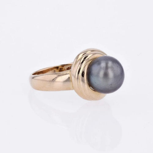 Bague 53 Bague en or jaune 18 carats et perle grise de culture 58 Facettes CV126