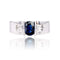 Bague 54 Bague saphir et diamants taille trapèze en or blanc 18 carats 58 Facettes 24-298