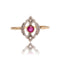 Bague 58 Bague ancienne rubis et diamants taille rose en or jaune 18 carats 58 Facettes 22-001