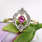 Bague 58 Bague ancienne rubis et diamants taille rose en or jaune 18 carats 58 Facettes 22-001