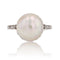 Bague 52 Bague perle Mabé et diamants en platine 58 Facettes 24-023