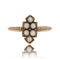 Bague 56 Bague ancienne écusson en or jaune 18 carats, perles fines et diamant 58 Facettes 24-016