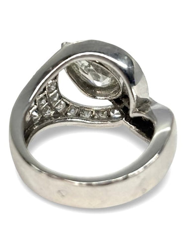 Bague 51 Bague ancienne en platine 950 sertie de diamants 2,50 ct 58 Facettes 1441