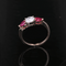 Bague 54 Baume - Bague trilogie en or jaune 18 carats avec diamant et rubis 58 Facettes 24-158