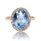 Bague 53 Bague ancienne ovale en or rose, saphir naturel et diamants taille rose 58 Facettes 24-065