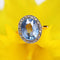 Bague 53 Bague ancienne ovale en or rose, saphir naturel et diamants taille rose 58 Facettes 24-065