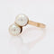 Bague 53 Bague Toi et Moi duo de perles de culture en or jaune 18 carats 58 Facettes 15-180