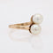 Bague 53 Bague Toi et Moi duo de perles de culture en or jaune 18 carats 58 Facettes 15-180