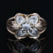 Bague 53 Bague vintage trèfle et plumes en or rose 18 carats 58 Facettes CV106