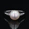 Bague 55 Bague ancienne perle de culture et diamants en or blanc 18 carats 58 Facettes CV98