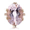 Bague 53 Bague cocktail vintage à kunzite ovale en or rose 18 carats 58 Facettes 23-325