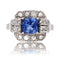 Bague 53 Bague Art déco en platine avec saphir et diamants 58 Facettes 23-315