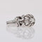 Bague 54 Bague solitaire vintage en or blanc 18 carats et saphir blanc 58 Facettes 20-179B