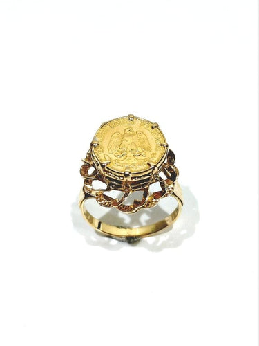 Bague 56 Bague Dos Pesos en or jaune 18 carats et pièce or 22 carats 58 Facettes 1714249