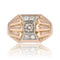 Bague 52 Bague tank dôme en or rose 18 carats et diamants 58 Facettes 23-283