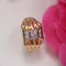 Bague 52 Bague tank dôme en or rose 18 carats et diamants 58 Facettes 23-283