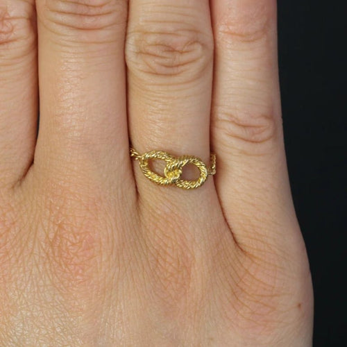 Bague 62 Bague chaîne à boucles entrelacées en or jaune 18 carats 58 Facettes 23-217