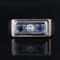 Bague 57 Bague chevalière ancienne en or rose 18 carats saphirs et diamant 58 Facettes 23-190