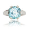 Bague 48 Bague solitaire ancienne en or blanc 18 carats et aigue-marine 58 Facettes 23-003