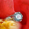Bague 48 Bague solitaire ancienne en or blanc 18 carats et aigue-marine 58 Facettes 23-003