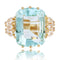 Bague 51 Bague cocktail aigue-marine et diamants en or jaune 18 carats 58 Facettes 22-645