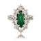 Bague 54 Bague marquise en or blanc 18 carats, émeraude et diamants 58 Facettes 22-315