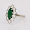 Bague 54 Bague marquise en or blanc 18 carats, émeraude et diamants 58 Facettes 22-315