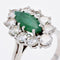 Bague 54 Bague marquise en or blanc 18 carats, émeraude et diamants 58 Facettes 22-315