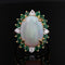 Bague 54 Bague en or jaune 18 carats à opale, émeraudes et diamants 58 Facettes 22-557