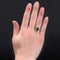 Bague 51 Bague ancienne ovale en or blanc 18 carats avec tsavorite et diamants 58 Facettes 22-491