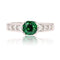 Bague 52 Bague en or blanc 18 carats au grenat tsavorite et diamants princesse 58 Facettes 22-488