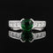 Bague 52 Bague en or blanc 18 carats au grenat tsavorite et diamants princesse 58 Facettes 22-488