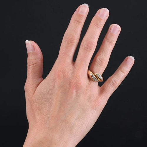 Bague 55 Bague diamants en or jaune 18 carats 58 Facettes 22-423