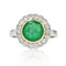 Bague 50 Bague ancienne ronde en platine et or jaune 18 carats, émeraude et diamants 58 Facettes 22-426