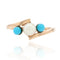 Bague 51 Bague perle de culture et perles de turquoise en or rose 18 carats 58 Facettes CV82