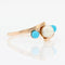 Bague 51 Bague perle de culture et perles de turquoise en or rose 18 carats 58 Facettes CV82