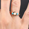 Bague 51 Bague perle de culture et perles de turquoise en or rose 18 carats 58 Facettes CV82