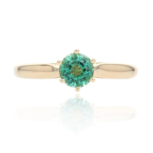 Bague 57 Bague solitaire émeraude en or jaune 18 carats 58 Facettes 22-346