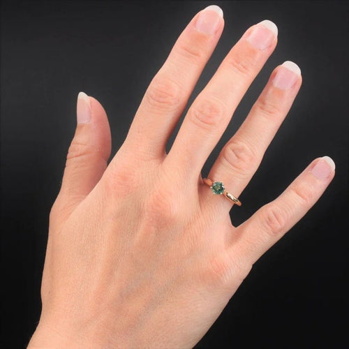 Bague 57 Bague solitaire émeraude en or jaune 18 carats 58 Facettes 22-346
