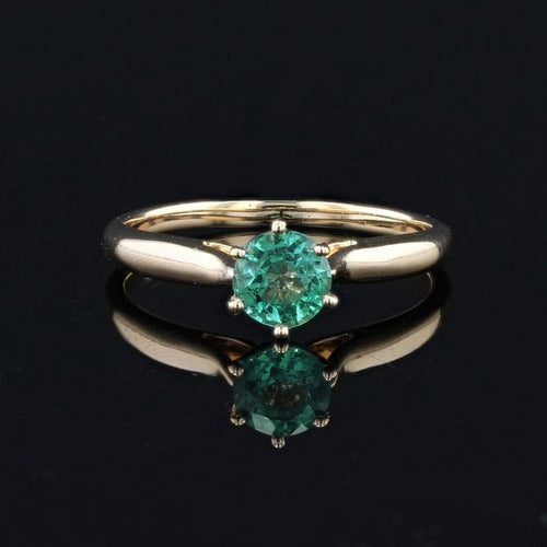 Bague 57 Bague solitaire émeraude en or jaune 18 carats 58 Facettes 22-346