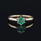 Bague 57 Bague solitaire émeraude en or jaune 18 carats 58 Facettes 22-346